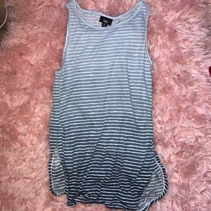 blue and white muscle tee